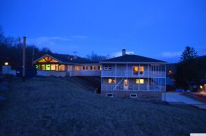 AK Lodge Outside at Night